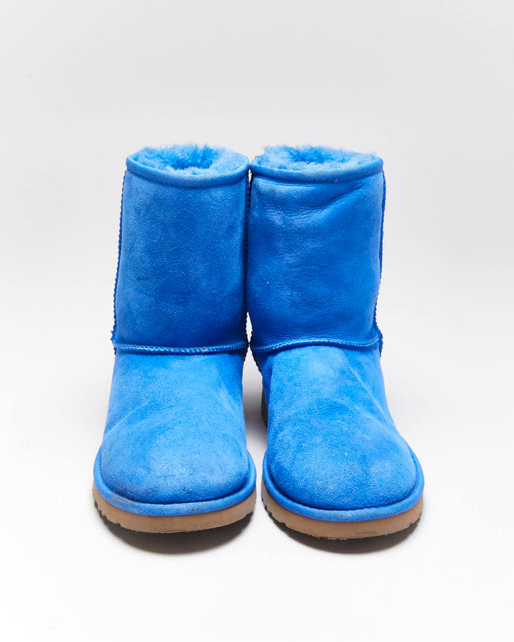Vintage Y2k 00s UGG Australia Blue Sheepskin Lined Boots - UK5