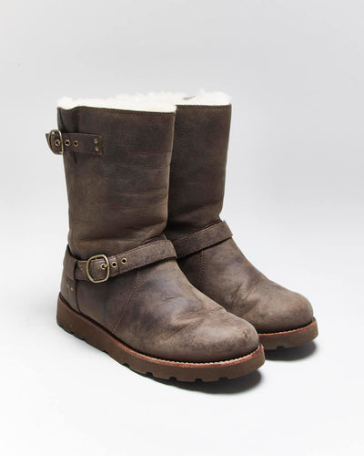 Vintage Y2k 00s UGG Australia Sheepskin Lined Leather Waterproof  Boots - UK6.5