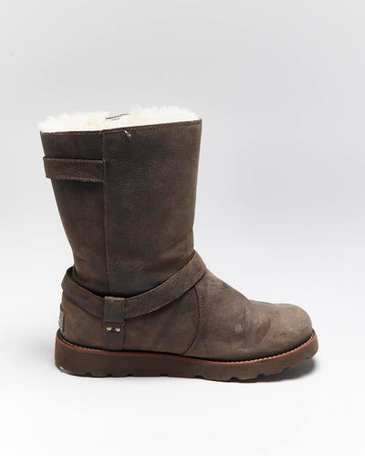 Vintage Y2k 00s UGG Australia Sheepskin Lined Leather Waterproof  Boots - UK6.5