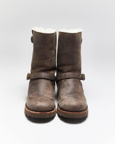 Vintage Y2k 00s UGG Australia Sheepskin Lined Leather Waterproof  Boots - UK6.5