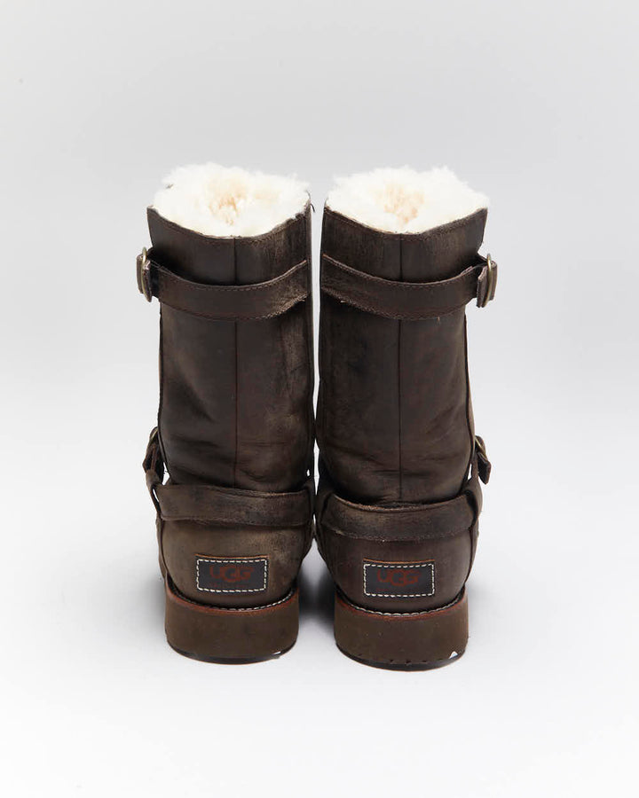 Vintage Y2k 00s UGG Australia Sheepskin Lined Leather Waterproof  Boots - UK6.5