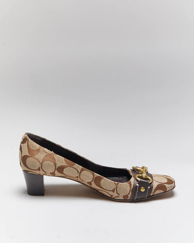 Vintage Y2k 00s Coach Monogram Heels - UK5.5