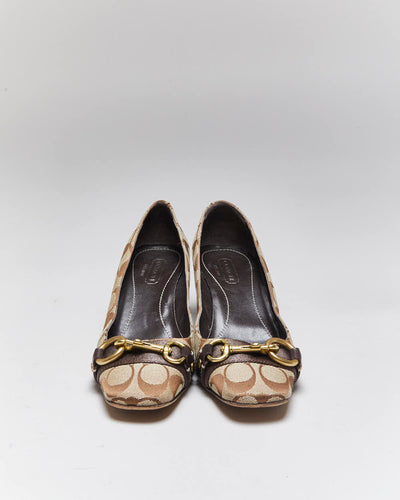 Vintage Y2k 00s Coach Monogram Heels - UK5.5