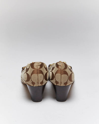 Vintage Y2k 00s Coach Monogram Heels - UK5.5