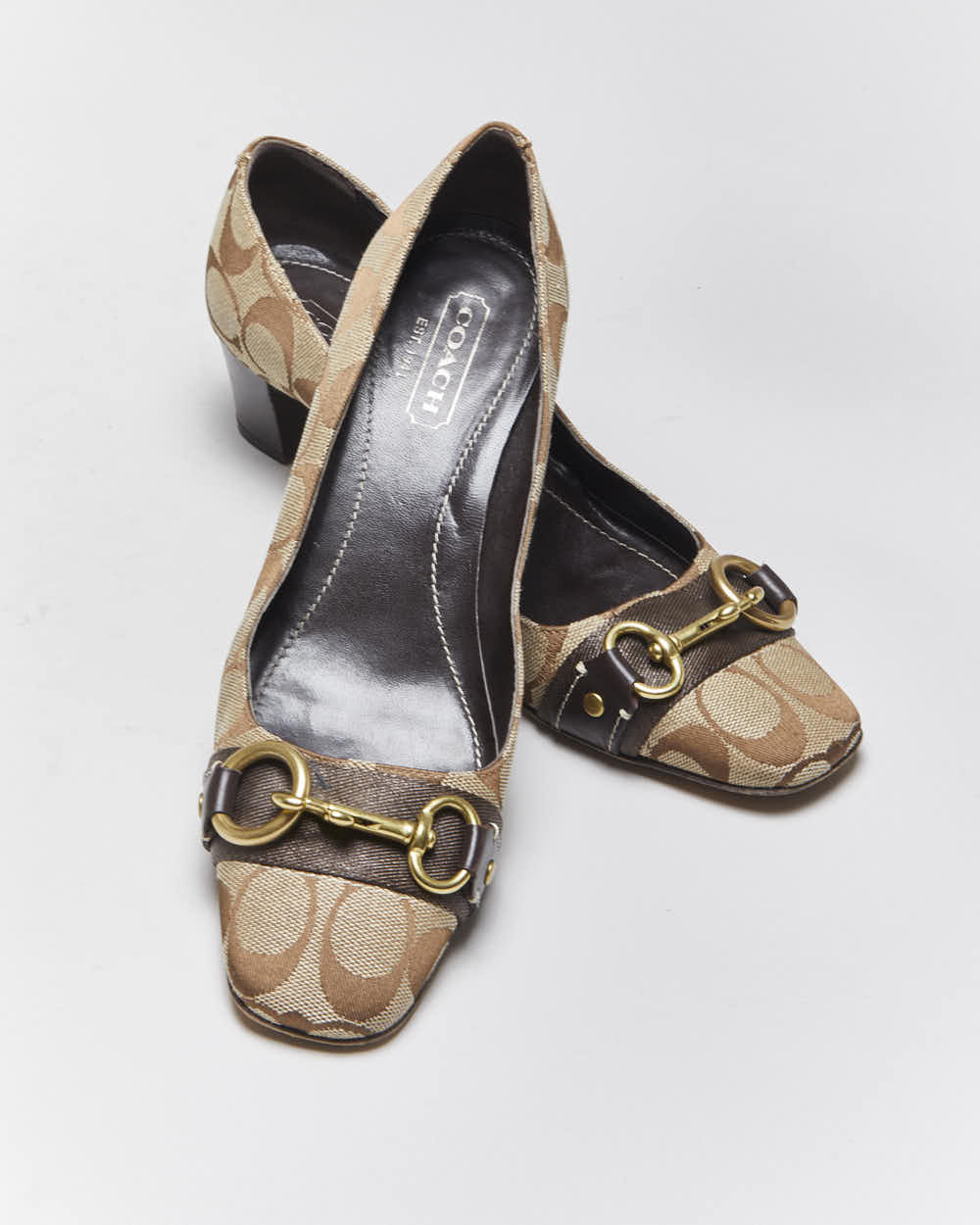 Vintage Y2k 00s Coach Monogram Heels - UK5.5