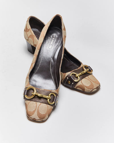 Vintage Y2k 00s Coach Monogram Heels - UK5.5
