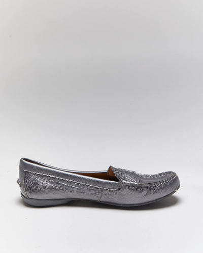 Vintage Coach Grey Silver Loafers - UK5