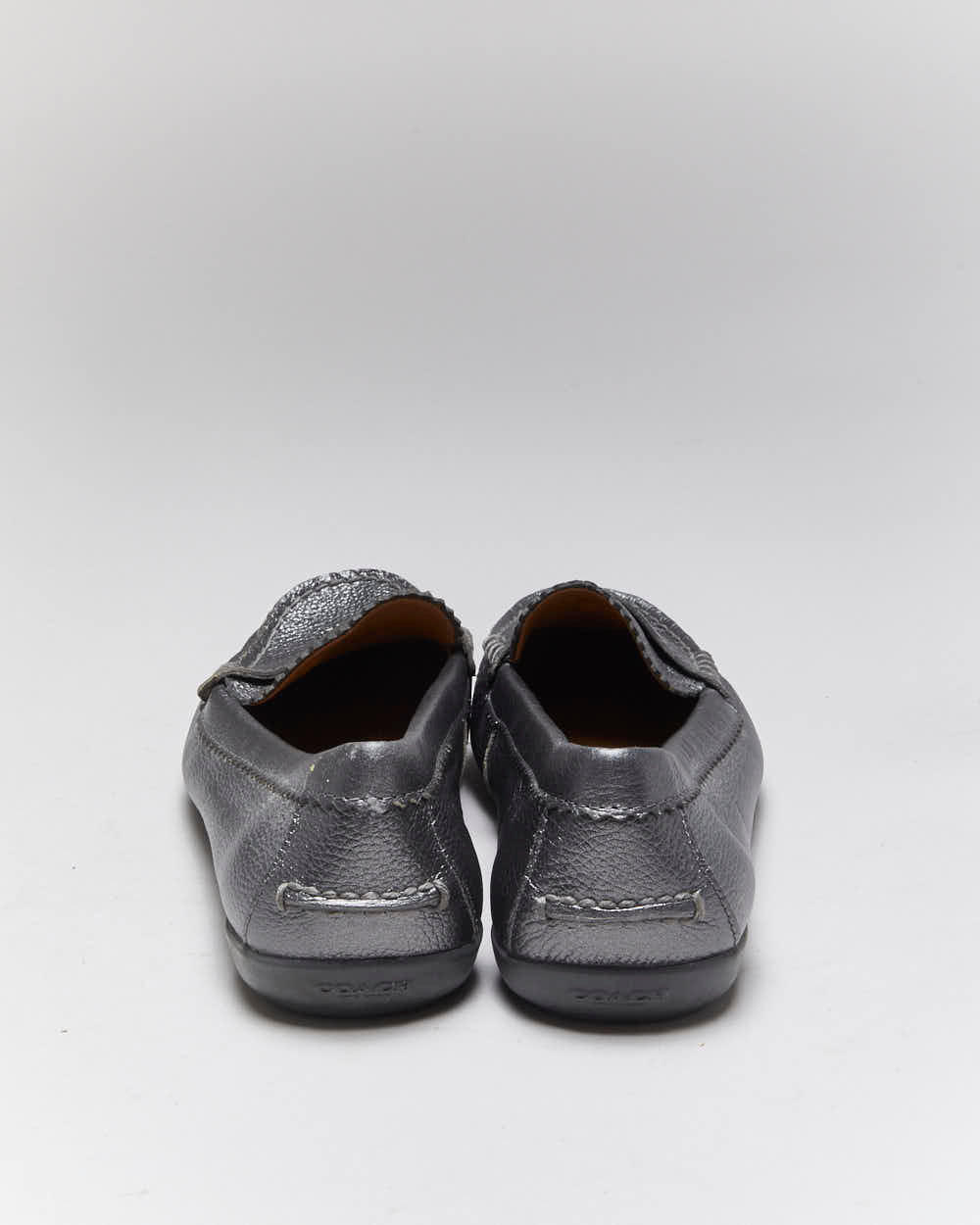 Vintage Coach Grey Silver Loafers - UK5