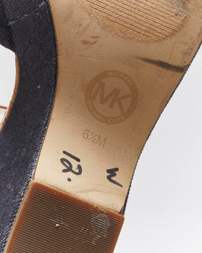 Vintage Y2k 00s Michael Kors Denim Wedge Sandals - UK4.5