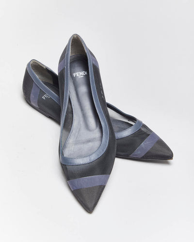 Vintage Fendi Mesh Pointy Ballet Flats - UK5
