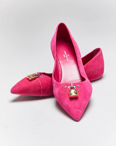 Vintage Louis Vuitton Suede Pointy Ballet Flats - UK5