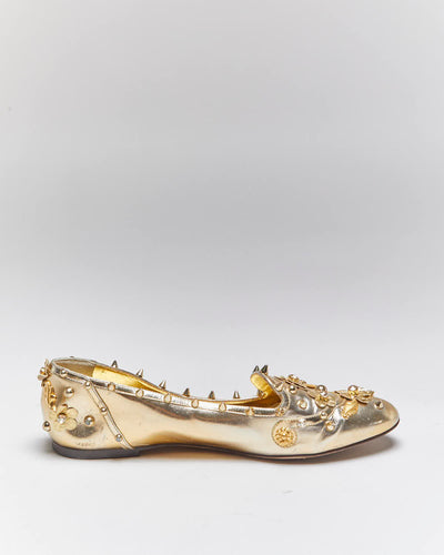 Vintage Dolce & Gabbana Gold Loafers - UK7
