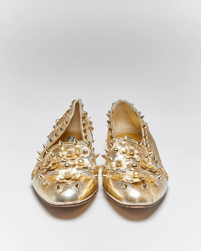 Vintage Dolce & Gabbana Gold Loafers - UK7