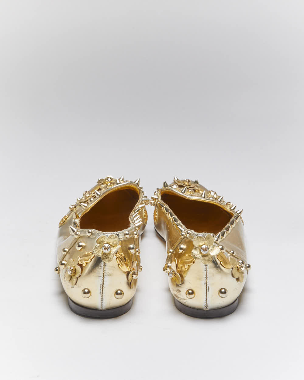 Vintage Dolce &amp; Gabbana Gold Loafers - UK7