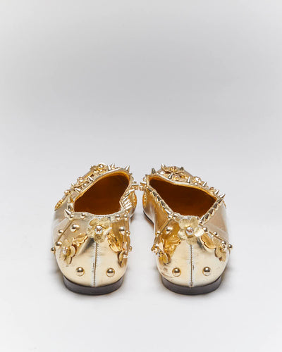 Vintage Dolce & Gabbana Gold Loafers - UK7
