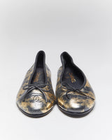 Vintage Chanel Gold &amp; Black Leather - UK5