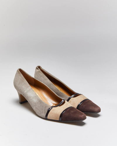 Vintage Salvatore Ferragamo Suede Kitten Heels - UK6.5