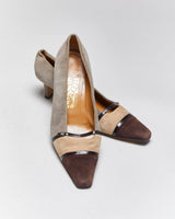 Vintage Salvatore Ferragamo Suede Kitten Heels - UK6.5