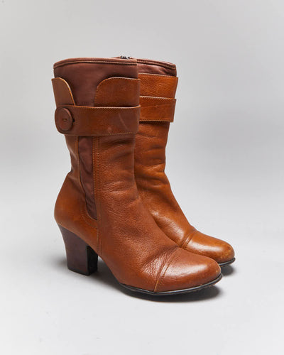 Vintage Born Brown Leather Boots - UK6.5