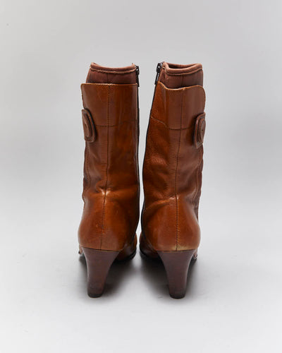 Vintage Born Brown Leather Boots - UK6.5