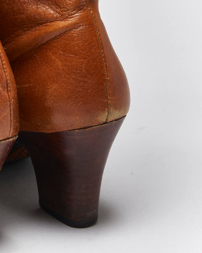 Vintage Born Brown Leather Boots - UK6.5