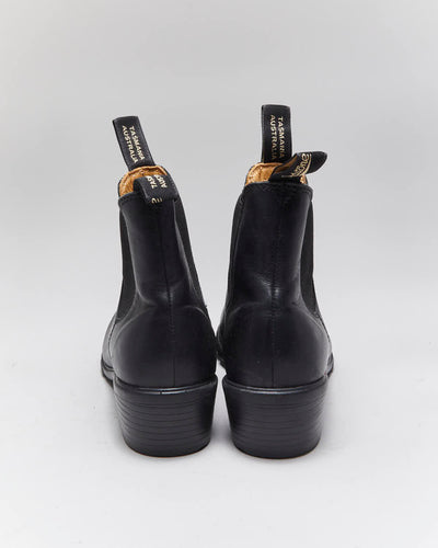 Vintage Bloodstone Black Leather Boots - UK6