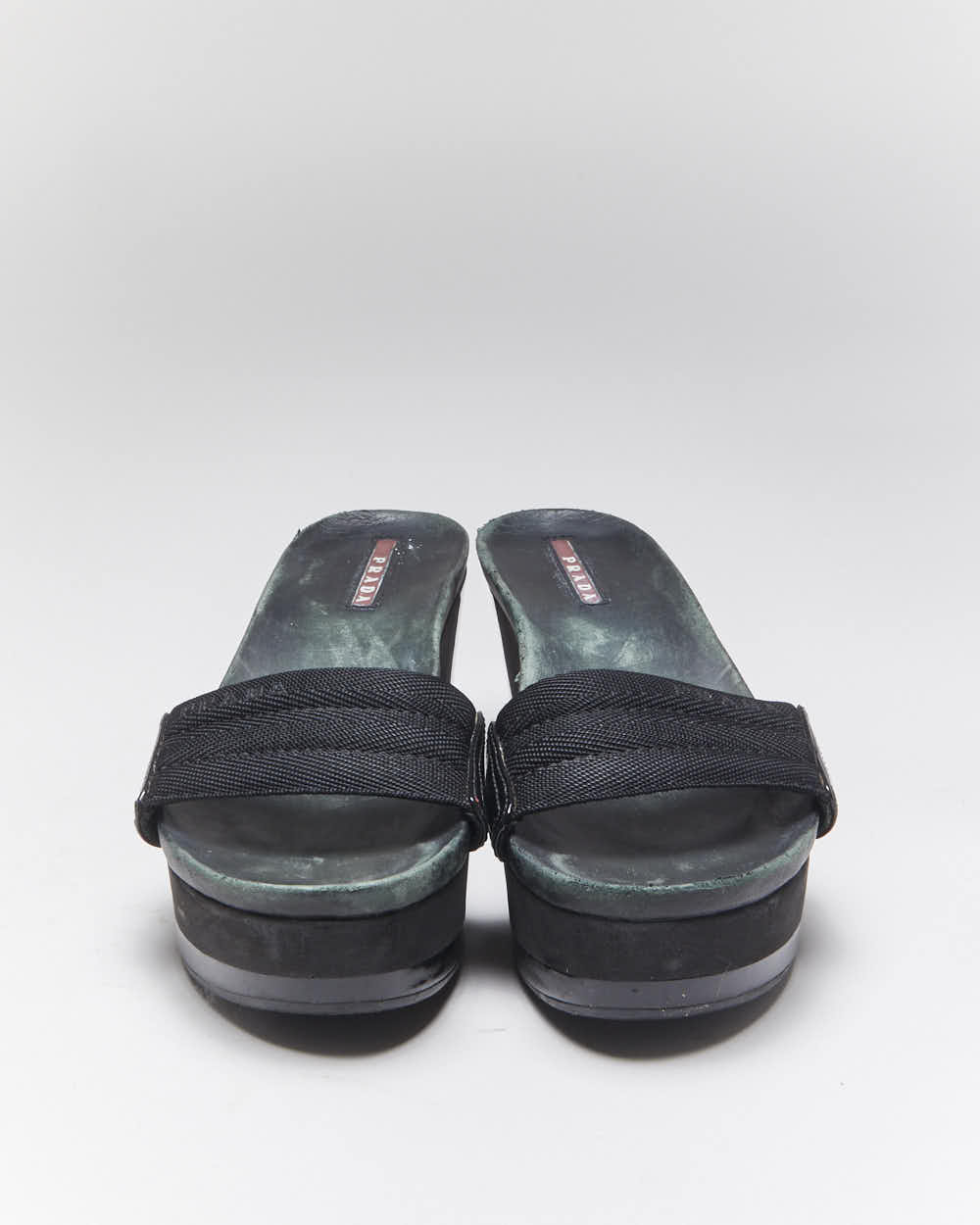 Vintage Y2k 00s Prada Wedge Platform Sandals - UK4.5