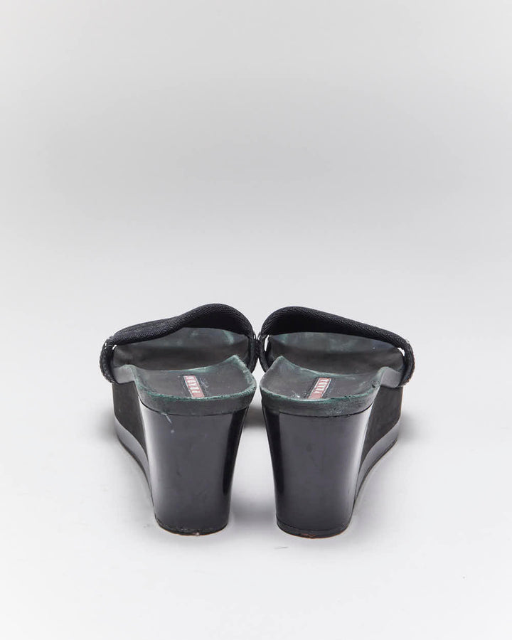 Vintage Y2k 00s Prada Wedge Platform Sandals - UK4.5