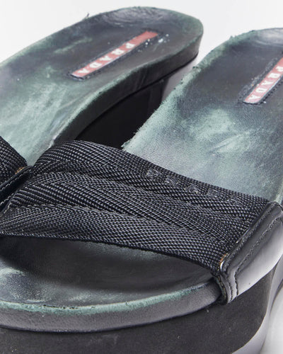 Vintage Y2k 00s Prada Wedge Platform Sandals - UK4.5