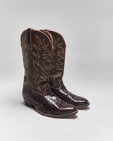 Vintage Brown Snakeskin Cowboy Boots - UK7