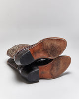 Vintage Brown Snakeskin Cowboy Boots - UK7