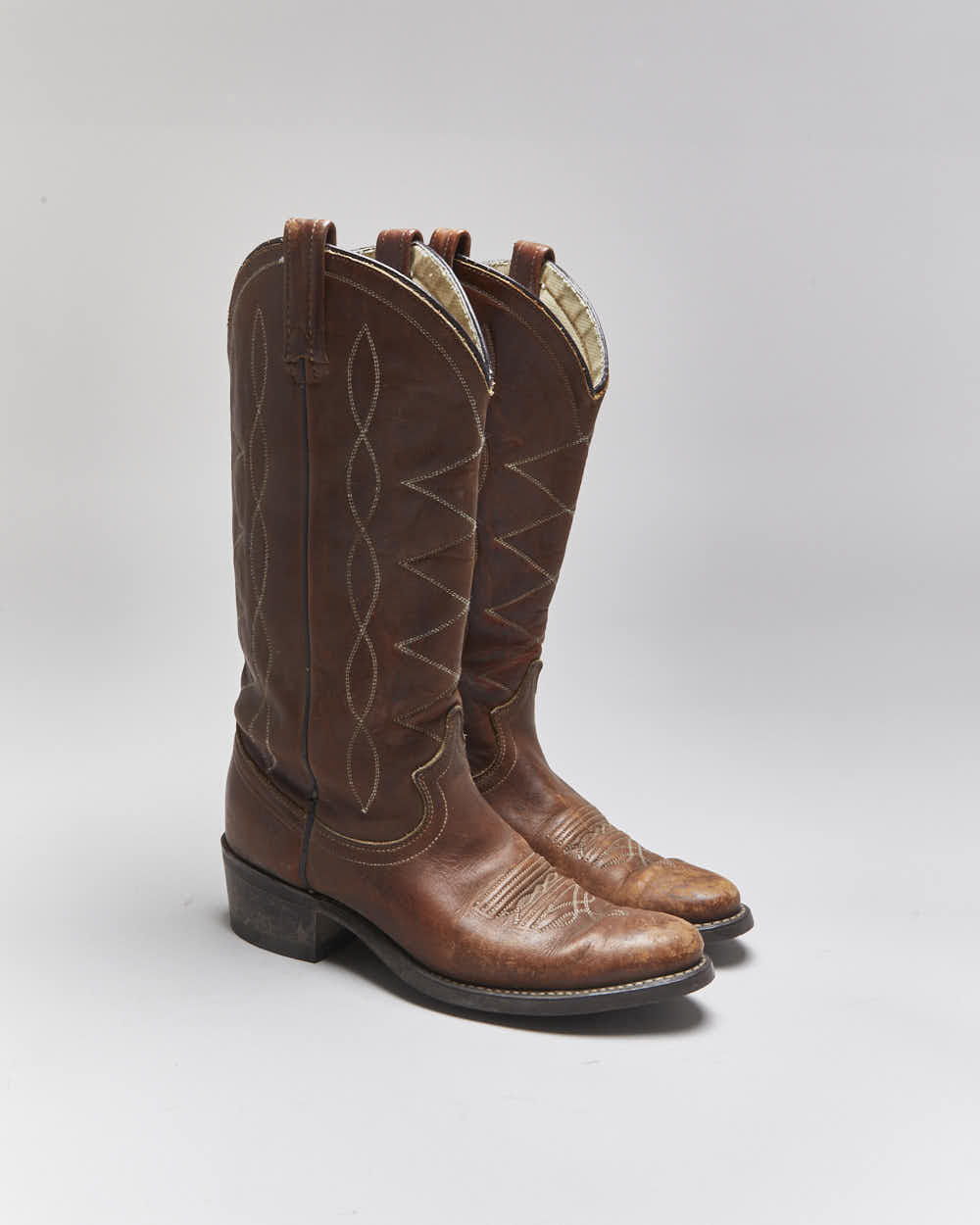 Vintage Brown Cowboy Boots - UK4.5