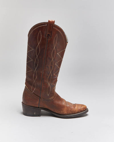 Vintage Brown Cowboy Boots - UK4.5