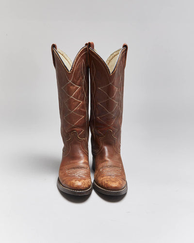 Vintage Brown Cowboy Boots - UK4.5