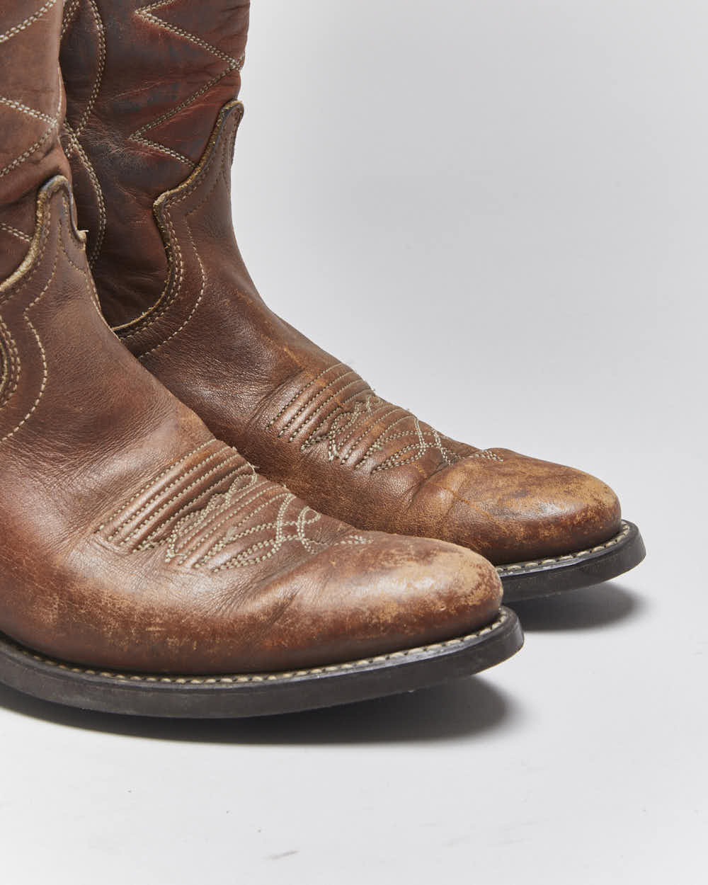 Vintage Brown Cowboy Boots - UK4.5