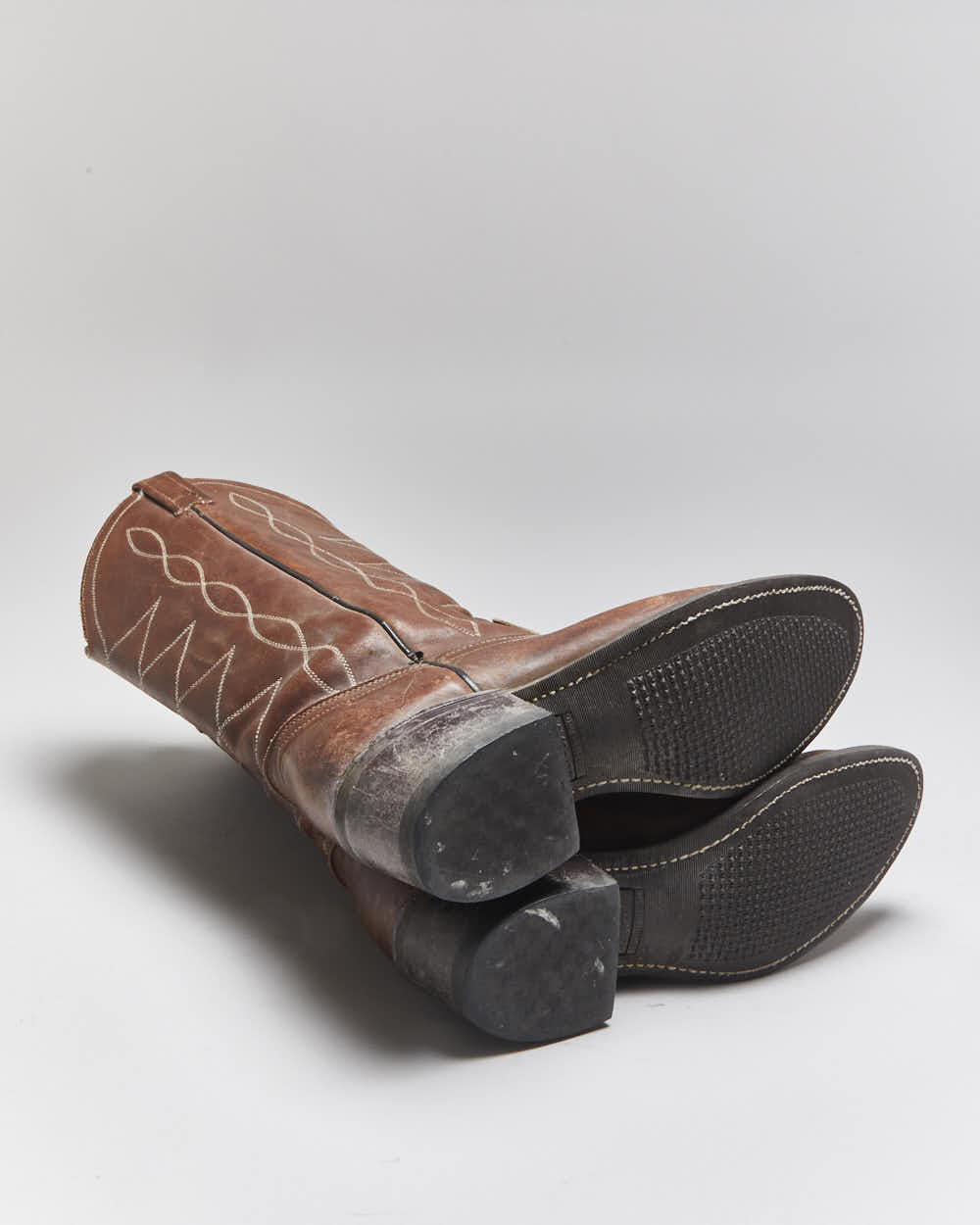 Vintage Brown Cowboy Boots - UK4.5