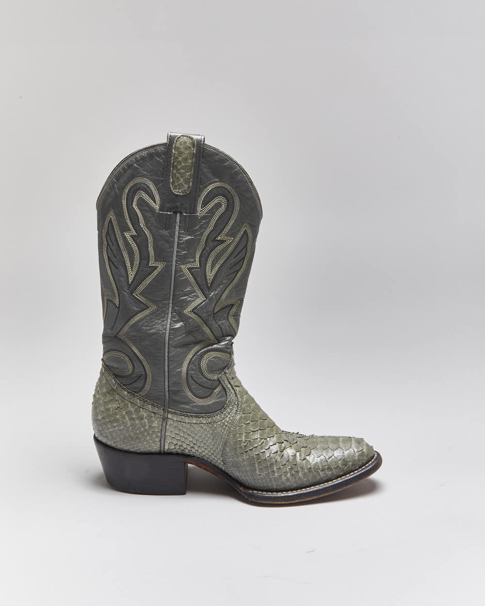 Vintage Montana Snakeskin Cowboy Boots - UK5