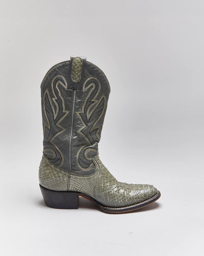 Vintage Montana Snakeskin Cowboy Boots - UK5
