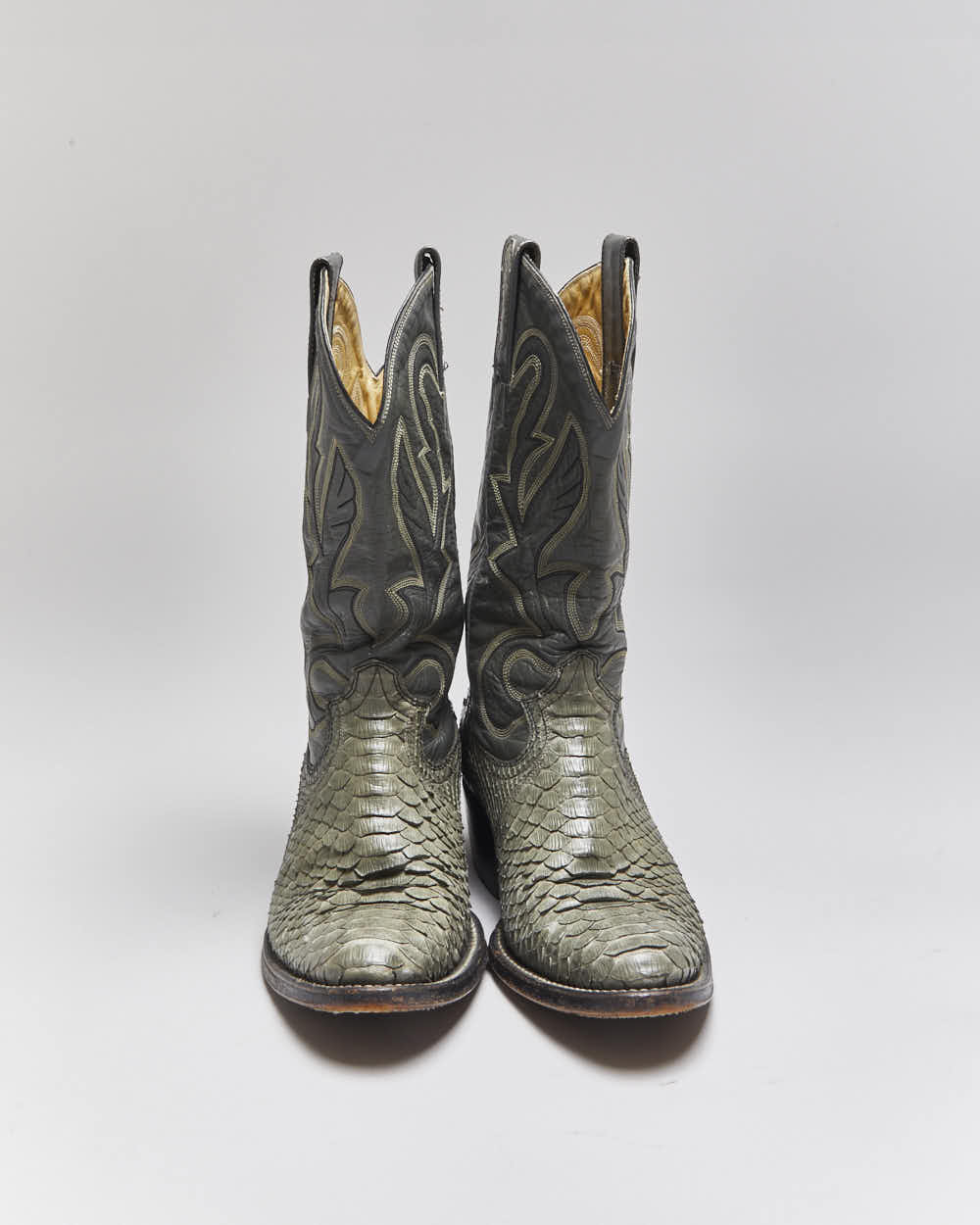 Vintage Montana Snakeskin Cowboy Boots - UK5