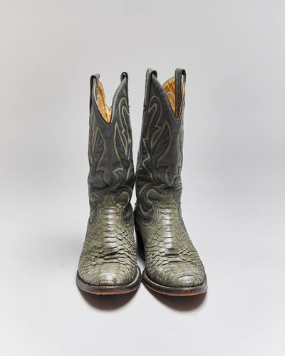 Vintage Montana Snakeskin Cowboy Boots - UK5