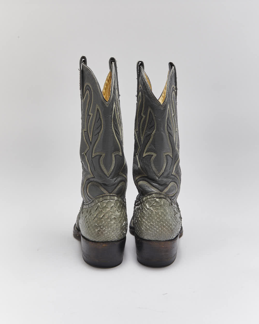 Vintage Montana Snakeskin Cowboy Boots - UK5