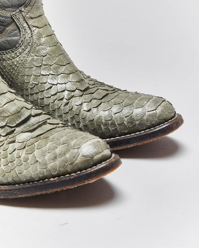 Vintage Montana Snakeskin Cowboy Boots - UK5