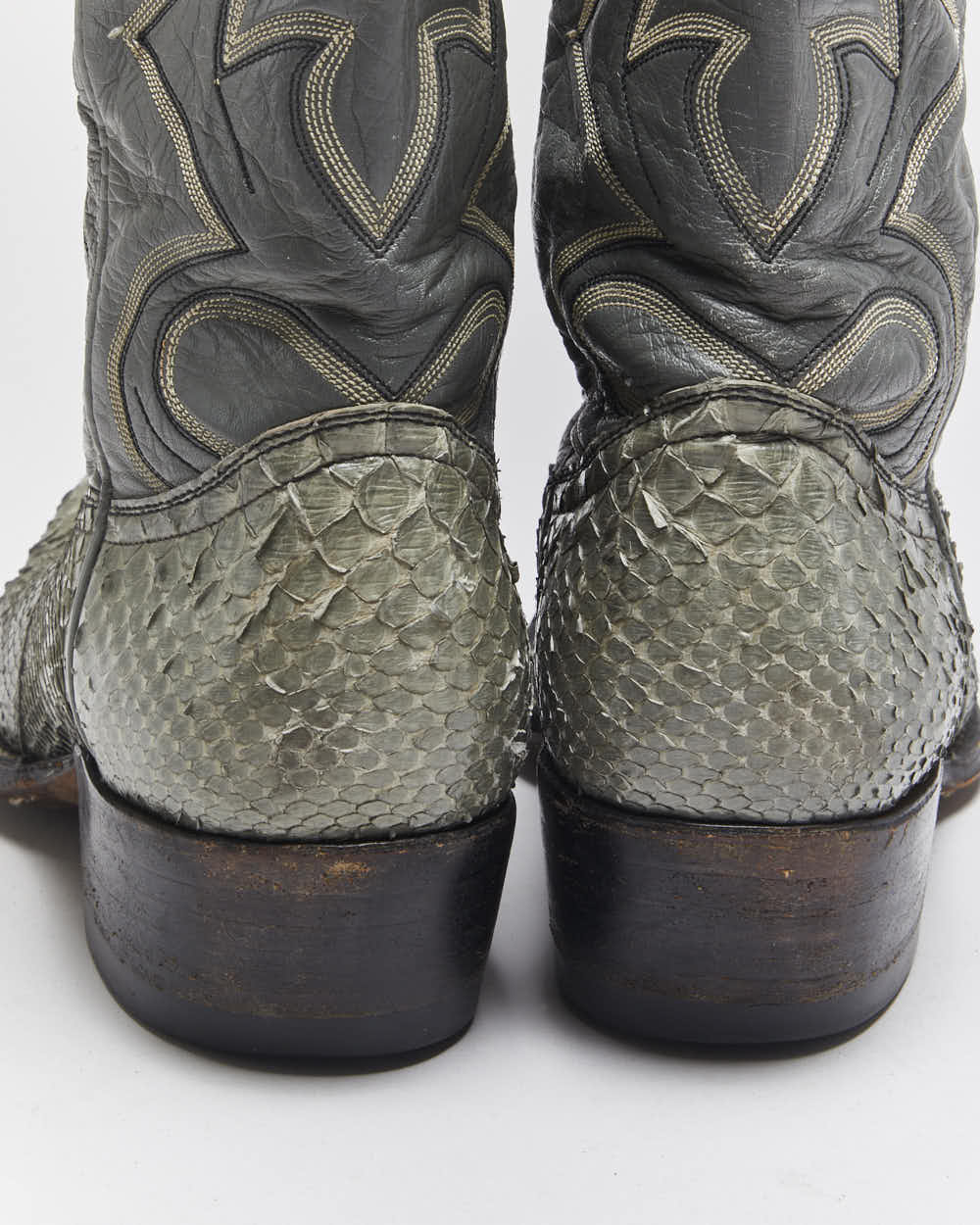 Vintage Montana Snakeskin Cowboy Boots - UK5