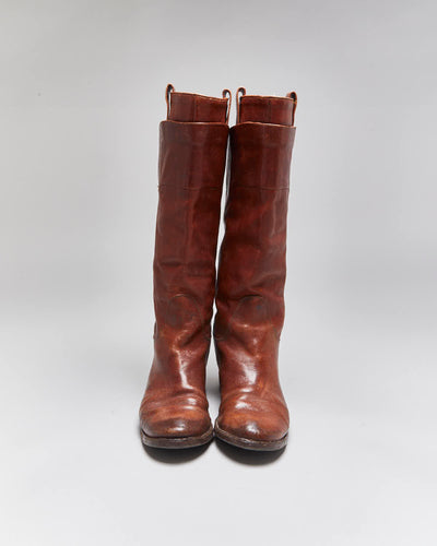 Vintage Frye Brown Leather Boots - UK6