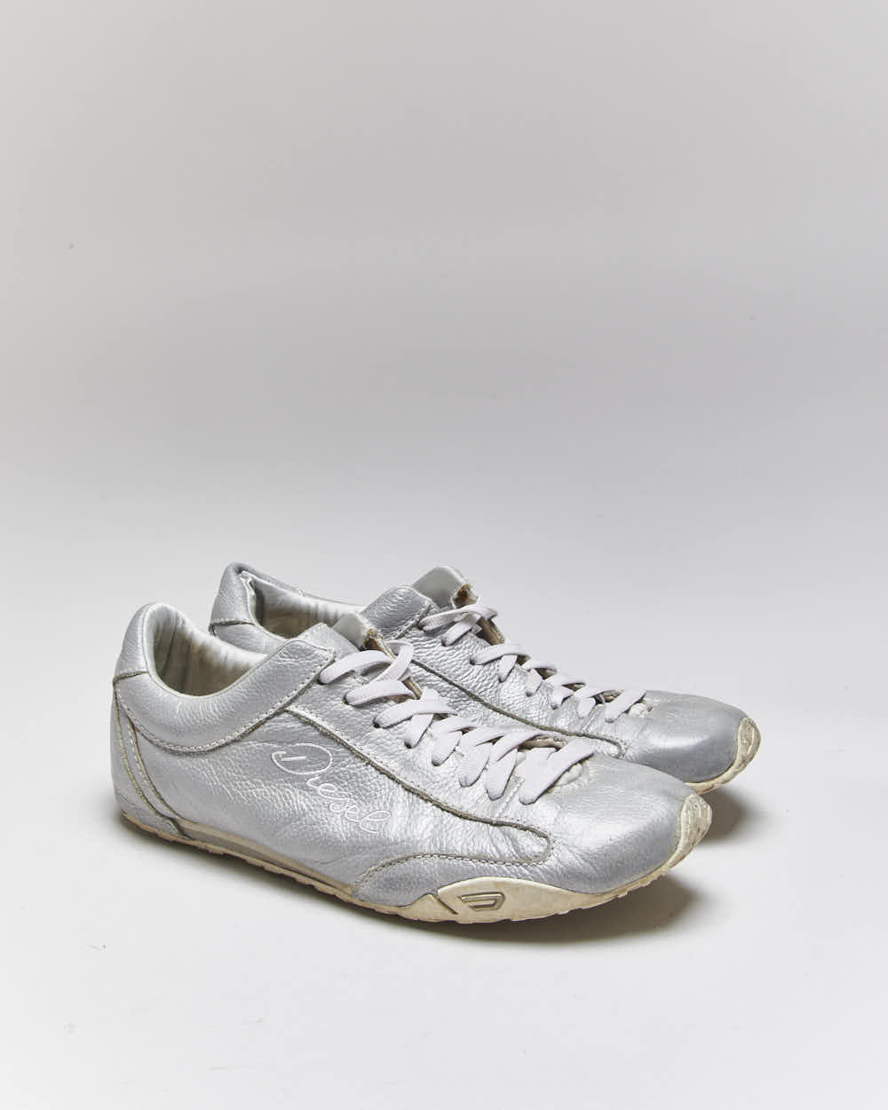 Vintage Y2k 00s Diesel Silver Trainers - UK6