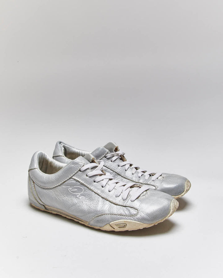 Vintage Y2k 00s Diesel Silver Trainers - UK6