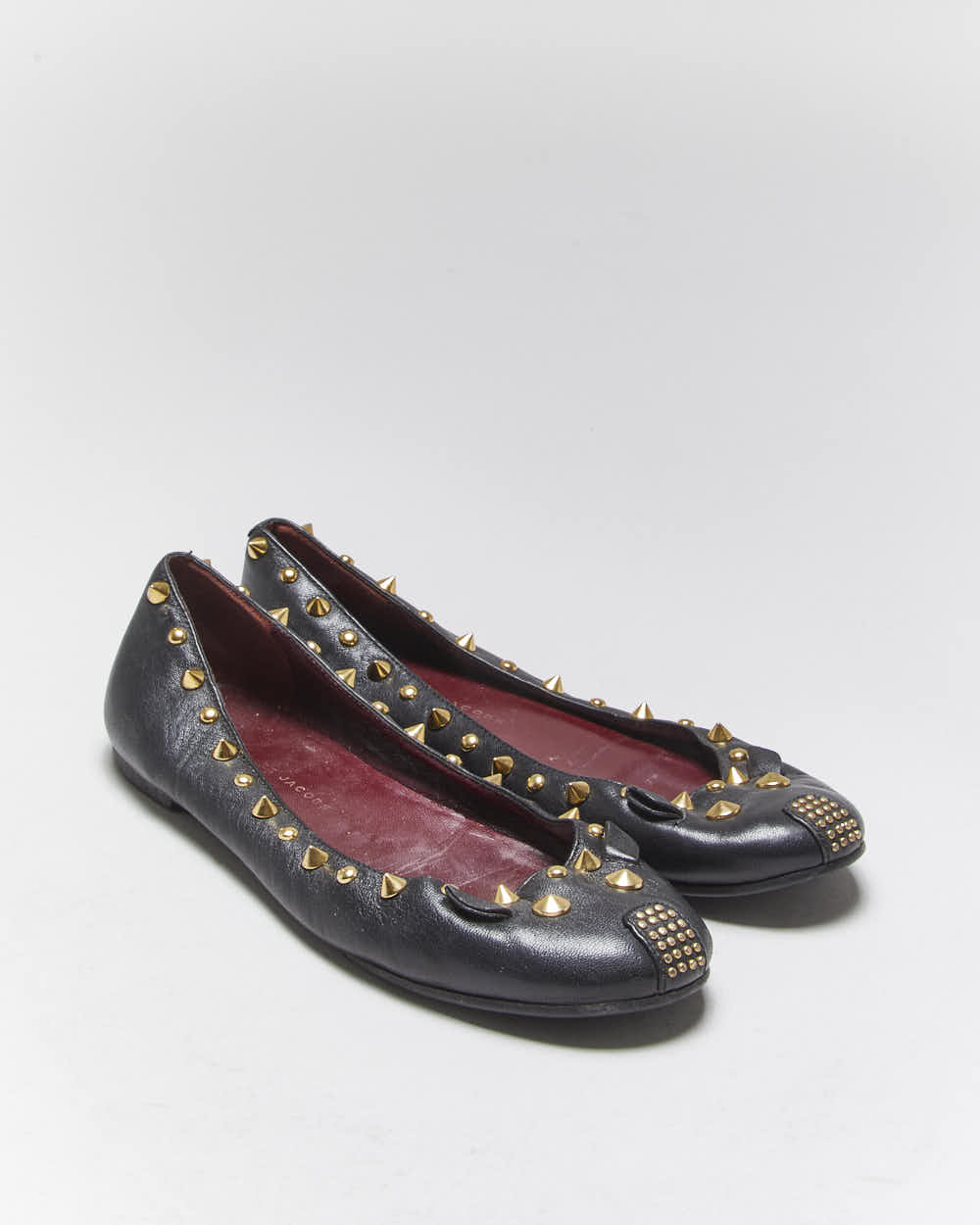 Marc By Marc Jacobs Leather Studded Ballet Flats - UK3