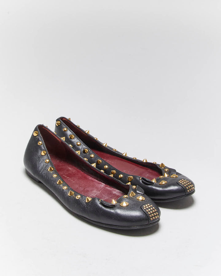 Marc By Marc Jacobs Leather Studded Ballet Flats - UK3