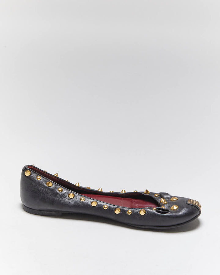 Marc By Marc Jacobs Leather Studded Ballet Flats - UK3
