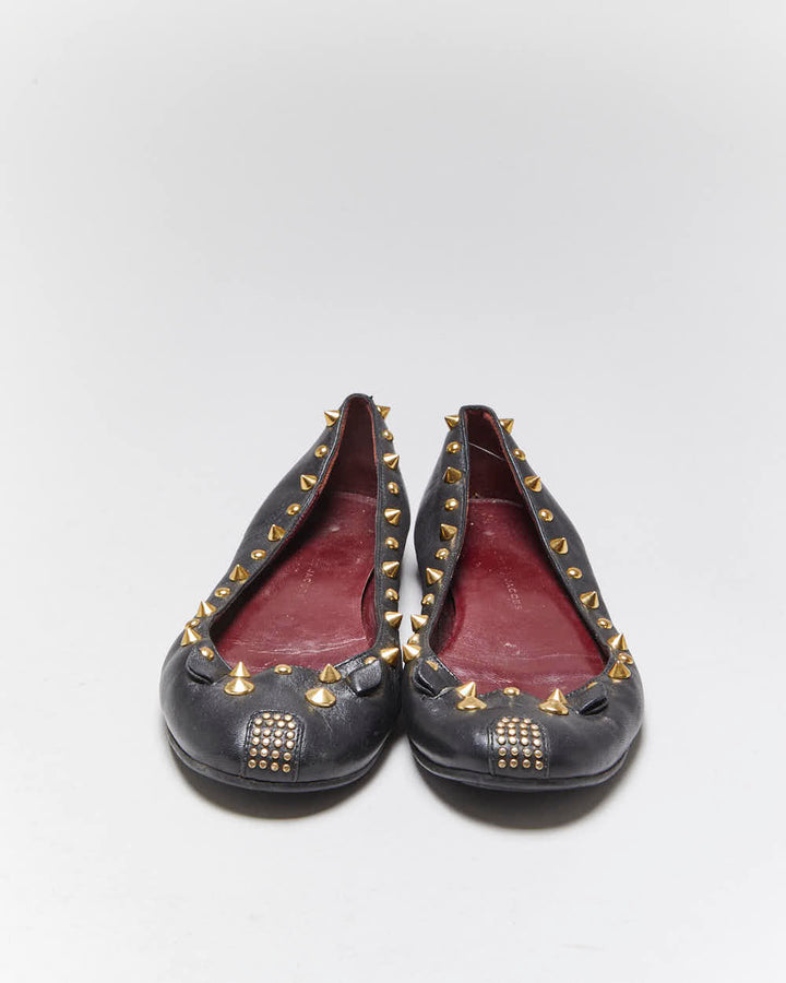 Marc By Marc Jacobs Leather Studded Ballet Flats - UK3